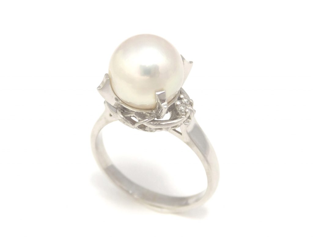 爪留めリングをプラチナあこや真珠シンプルリングにリフォーム 宝石 指輪の修理リフォームは水戸の宝石専門店ジュエリーネモト